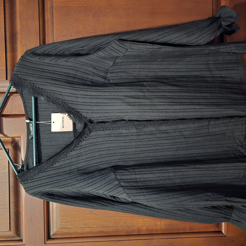 Black V-Neck Blouse